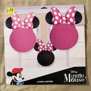 Disney Minnie Mouse Pink and Black Lantern Set